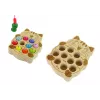 LEAN TOYS Holz Angelspiel mit 2 Angelruten Kätzchen