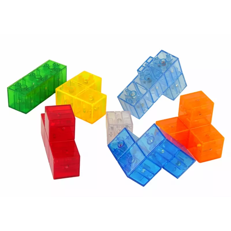 LEAN TOYS Magic Magnetic Cube 7 Elements - Magnetisches 3D-Puzzle, 7 Teile, mehrfarbig, Lernspielzeug ab 6 Jahren