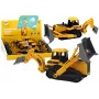 LEAN TOYS Raupenbagger Baufahrzeug mit 2 Schaufeln Gelb