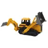 LEAN TOYS Raupenbagger Baufahrzeug mit 2 Schaufeln Gelb