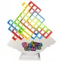 LEAN TOYS Tetris Tower Balancing Skill Game 16 Blöcke 22 Farbkarten