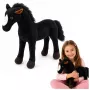 LEAN TOYS Plüschpferd Kuscheltier Maskottchen Schwarz 40cm x 37cm