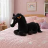 LEAN TOYS Plüschpferd Kuscheltier Maskottchen Schwarz 40cm x 37cm