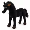 LEAN TOYS Plüschpferd Kuscheltier Maskottchen Schwarz 40cm x 37cm