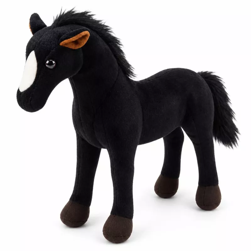 LEAN TOYS Plüschpferd Kuscheltier Maskottchen Schwarz 40cm x 37cm