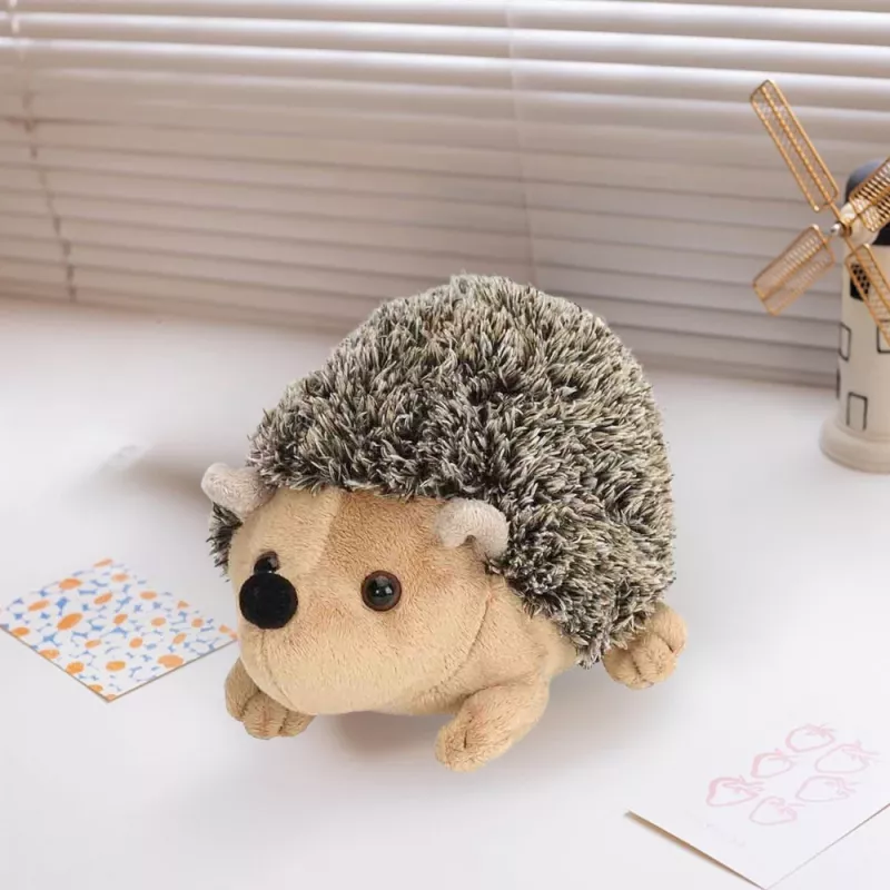 LEAN TOYS Plüsch-Igel Maskottchen Kuscheltier Braun 17,5 cm