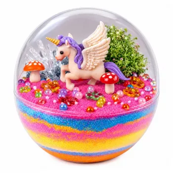 LEAN TOYS Kristallzucht-Experimentier-Set Einhorn-Terrarium mit DIY-Beleuchtung