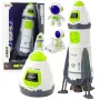LEAN TOYS Space Rocket Ship Playset mit Astronautenfiguren, Lichtern und Geräuschen, 42 cm, Weiß Grau Orange
