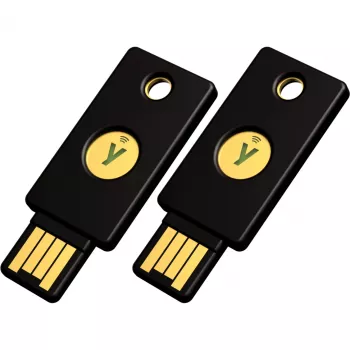 YubiKey 5 NFC Sicherheitsschlüssel 2er-Pack (Schwarz/Gold, USB-A & NFC)