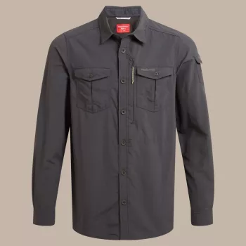 Craghoppers NosiLife Adventure Langarmhemd III - Black Pepper, M
