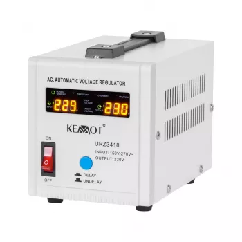 KEMOT SER-500 Automatischer Spannungsstabilisator 500VA 300W Relais-Typ 230V AC Ausgang Schuko-Steckdose LED-Anzeigen