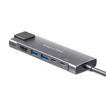 USB-C-Hub-Multiport-Adapter mit HDMI 4K, 2x USB 3.0, USB-C-Daten, 100W PD, Gigabit-Ethernet, Space Grau