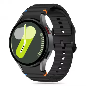 Tech-Protect Silicone Sport Uhrenarmband für Samsung Galaxy Watch4/5/5 Pro/6/7/FE, schwarz