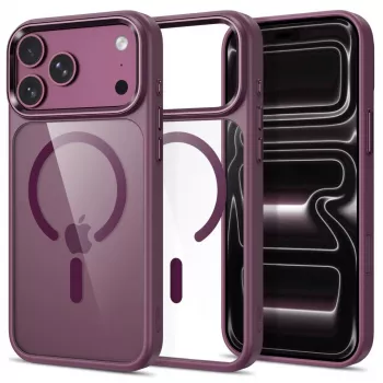 Tech-Protect Magmat MagSafe Clear Case für iPhone 17 Pro Max / 18 Pro Max - Dunkles Kirschrot