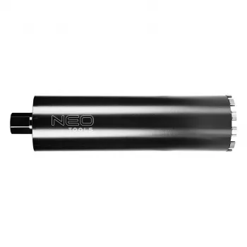 NEO TOOLS 57-864 Diamant-Kernbohrkrone für Kernbohrmaschinen, 122 mm Durchmesser, 470 mm Arbeitslänge, 1 1/4 inch UNC-Gewinde, 11 Segmente, Nassbohren, GRAPHITE PRO Serie