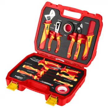 NEO TOOLS 13-teiliges Elektriker-Werkzeugset im Koffer, VDE 1000V isoliert, CrV-Stahl
