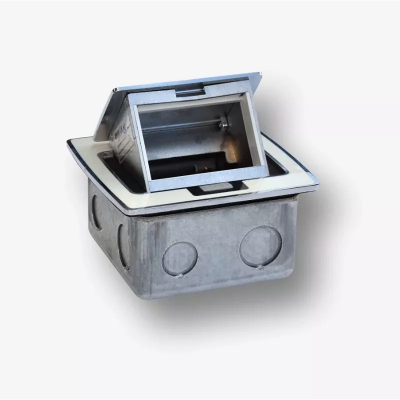 BACHMANN Mini Countertop Box 3M - Tischbox zur Montage von Standard-Steckdosen 22,5x45 mm (45x45 mm) klappbar, Weiß