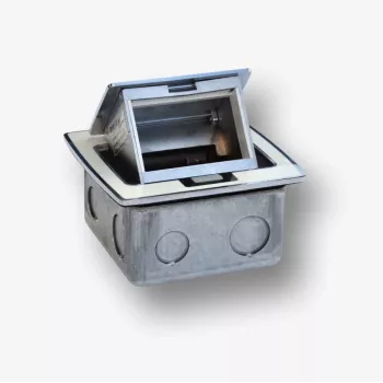 BACHMANN Mini Countertop Box 3M - Tischbox zur Montage von Standard-Steckdosen 22,5x45 mm (45x45 mm) klappbar, Weiß