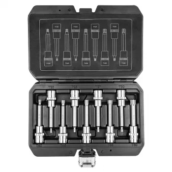 NEO TOOLS Torx-Bits auf Steckschlüssel 100 mm, 9-teiliges Set
