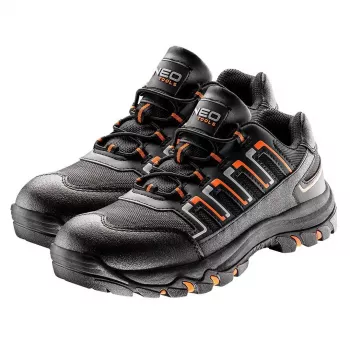 NEO TOOLS 82-717 S1P SRC Sicherheitsschuhe, Größe 43, Schwarz/Grau