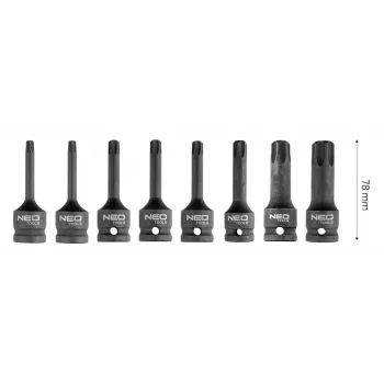 NEO Tools 10-257 219-teiliger Steckschlüsselsatz mit 1/4 Zoll, 3/8 Zoll, 1/2 Zoll Antrieb, Ratschen, Bits und Inbusschlüsseln im Kunststoffkoffer