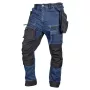 NEO TOOLS Denim-Arbeitshose mit Cordura-Verstärkungen, abnehmbaren Holstertaschen, Marineblau, Größe XXXL