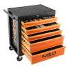 NEO TOOLS Werkstatt-Schrank, 5 Schubladen + 117 Werkzeuge, Kugelgelagerte Schubladenführungen, Zentralverriegelung, 400 kg statische Last, Schwarz