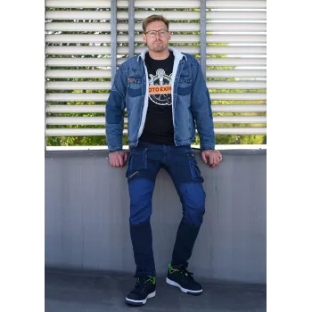 NEO Tools 81-228-XXL Schutzhose, Grau/Schwarz, XXL, 65% Polyester 35% Baumwolle, 267 g/m², 10 Taschen, verstärkte Knie, reflektierende Elemente, EN ISO 13688:2013