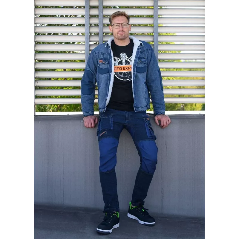 NEO Tools 81-228-XXL Schutzhose, Grau/Schwarz, XXL, 65% Polyester 35% Baumwolle, 267 g/m², 10 Taschen, verstärkte Knie, reflektierende Elemente, EN ISO 13688:2013