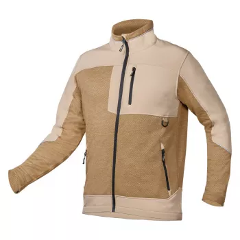 NEO TOOLS Softshell-Sweatshirt OUTDOOR, Beige, Größe M – winddicht, wasserabweisend, atmungsaktiv