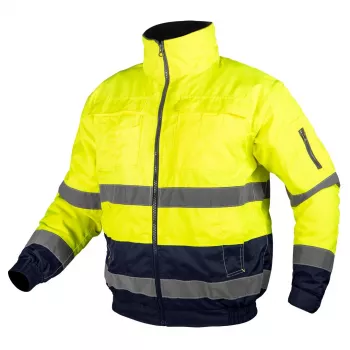 NEO TOOLS 3-in-1 Hi-Vis Arbeitsjacke, wasserdicht, isoliert, Gelb/Navy, XXXL