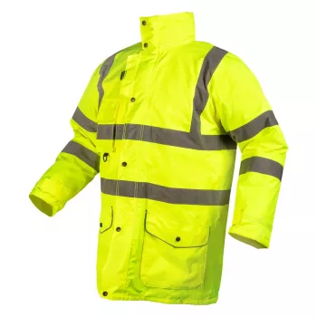 NEO TOOLS 5-in-1 High-Visibility Isolierte Arbeitsjacke, Gelb, Größe S