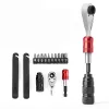ROCKBROS Fahrrad-Notfall-Reparaturset - 16-in-1 Multitool, Mini-Pumpe, Reifenheber, Flicken, Schwarz