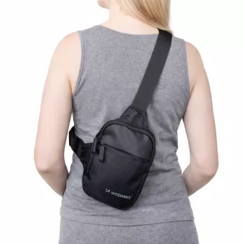 Wozinsky WMS-W1 Mini-Umhängetasche für Smartphone, zwei Fächer, Schwarz