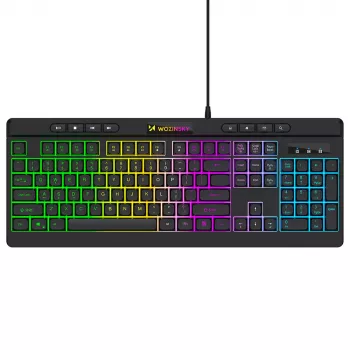 Wozinsky WKG-1044 Kabelgebundene Gaming-Tastatur, Membran, RGB-Hintergrundbeleuchtung, Schwarz, Vollformat-Layout, USB-A, 104 Tasten, Anti-Ghosting