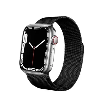 Crong Milano Steel - Edelstahlband für Apple Watch 44/45/46/49 mm (Schwarz)