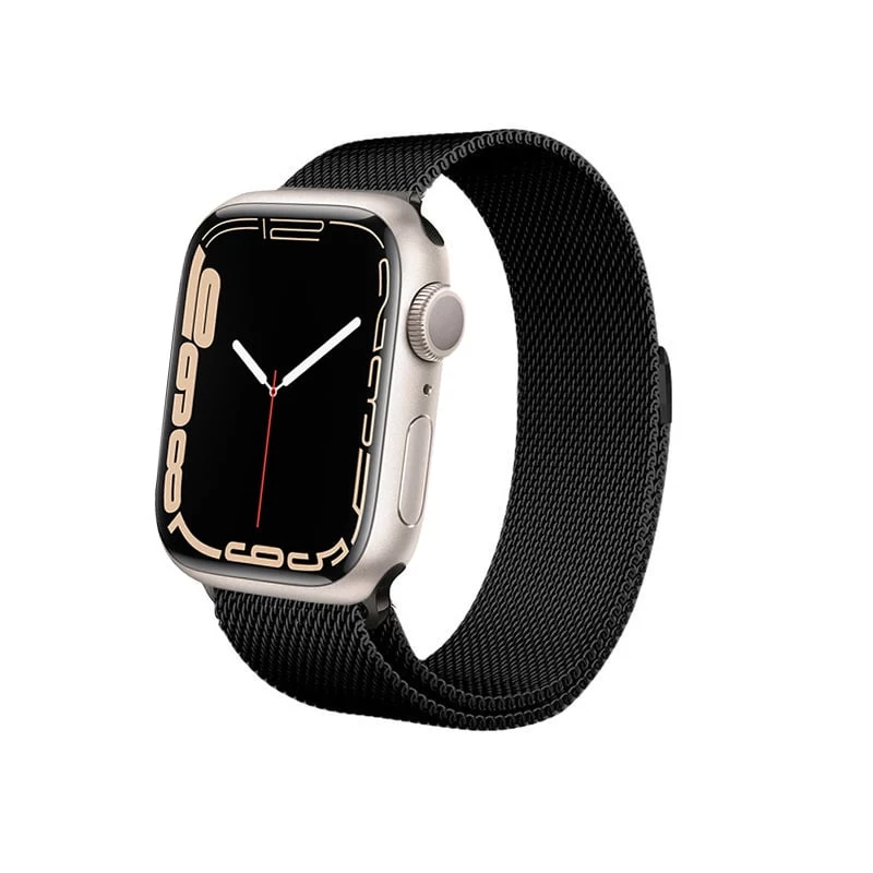 Crong Milano Steel - Edelstahlband für Apple Watch 44/45/46/49 mm (Schwarz)