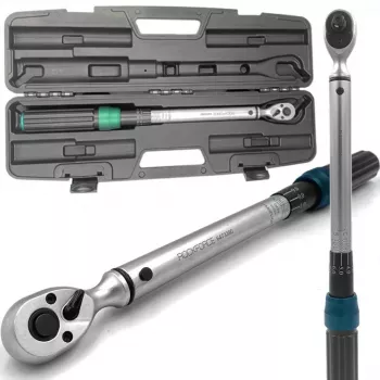 ROCKFORCE Premium Klick-Drehmomentschlüssel 3/8 Zoll Antrieb 20-120 Nm, Chrom-Vanadium, ISO 6789
