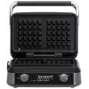 Adler AD 3084 Waffeleisen mit LED-Display, 5 Programme, 7 Bräunungsstufen, 1600 W (max. 2400 W), Antihaftplatten, schwarz/silber