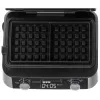 Adler AD 3084 Waffeleisen mit LED-Display, 5 Programme, 7 Bräunungsstufen, 1600 W (max. 2400 W), Antihaftplatten, schwarz/silber