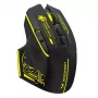 WOZINSKY WMGB-1181 Kabellose Gaming-Maus, 3200 DPI, RGB-Hintergrundbeleuchtung, wiederaufladbar, Schwarz-Gelb