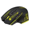 WOZINSKY WMGB-1181 Kabellose Gaming-Maus, 3200 DPI, RGB-Hintergrundbeleuchtung, wiederaufladbar, Schwarz-Gelb