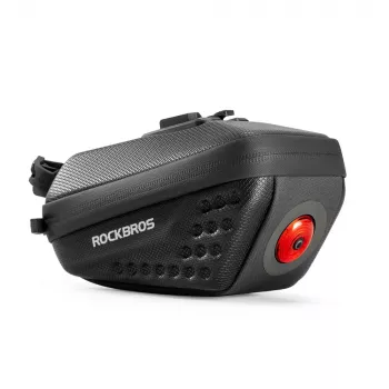ROCKBROS C59 Satteltasche mit Hartschale und 250 mAh Licht, Schwarz