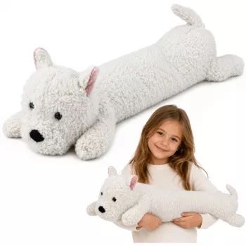 LEAN TOYS West Highland Plüschhund Kuscheltier Weiß 60 cm