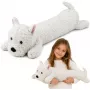 LEAN TOYS West Highland Plüschhund Kuscheltier Weiß 60 cm
