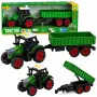 LEAN TOYS Traktor mit landwirtschaftlichem Anhänger, Reibungsantrieb, Licht und Sound, 35 cm