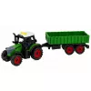 LEAN TOYS Traktor mit landwirtschaftlichem Anhänger, Reibungsantrieb, Licht und Sound, 35 cm