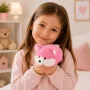 LEAN TOYS Plüschfuchs Plüschtier, rosa weiches Fell, 16 cm