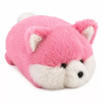 LEAN TOYS Plüschfuchs Plüschtier, rosa weiches Fell, 16 cm