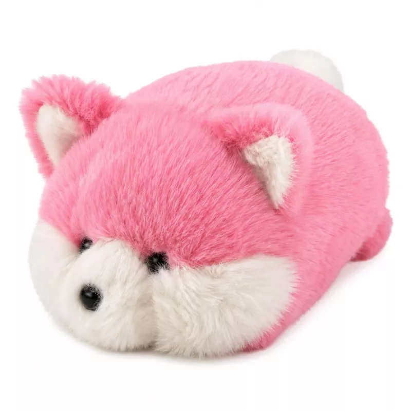 LEAN TOYS Plüschfuchs Plüschtier, rosa weiches Fell, 16 cm